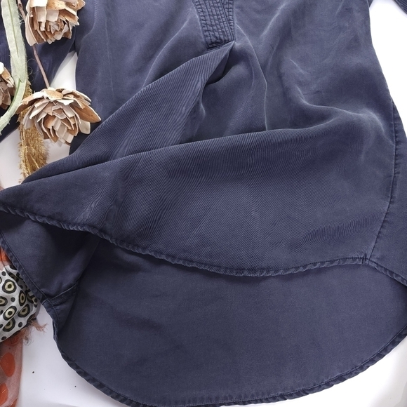 Soft Surroundings 100% Tencel Blue Charcoal Top Sz M - Picture 3 of 8